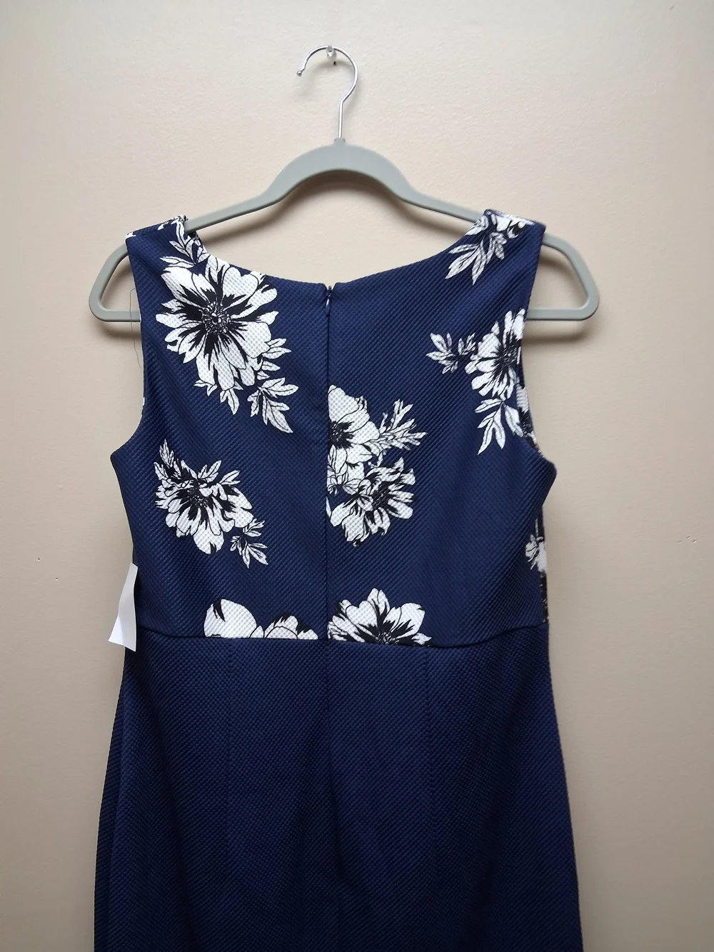 Danny & Nicole Navy Blue Floral Cropped Jacket & Sheath Dress Set Size 10 NWT